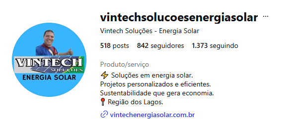 Perfil da Vintech Soluções em Energia Solar